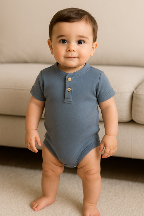 Dark Grey Henley Bodysuit