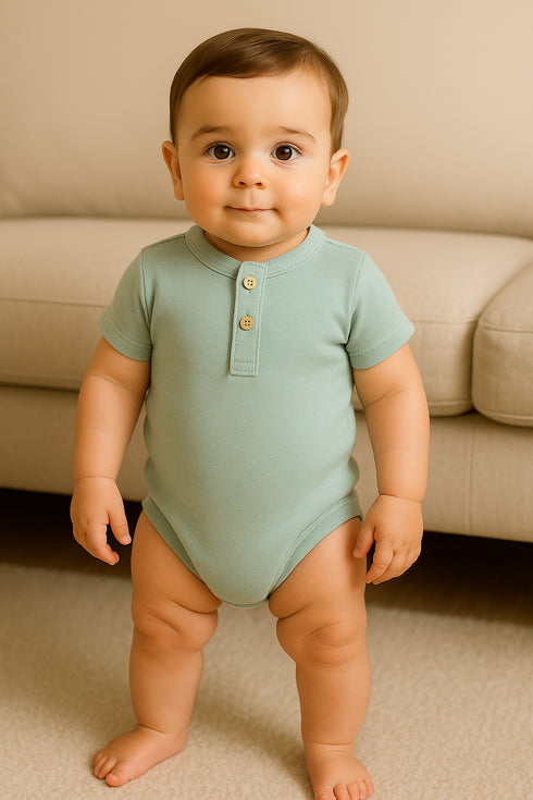 Light Green Henley Bodysuit