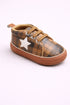 White Star Camel Checkered Velcro Baby Sneakers