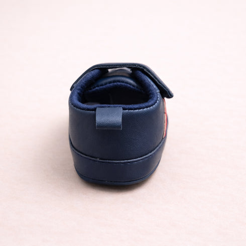 Navy Blue Striped Baby Sneaker