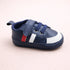 Navy Blue Striped Baby Sneaker