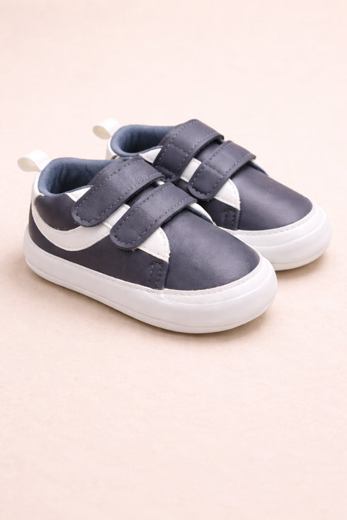 Charcoal & White Baby Sneakers