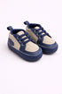 Navy Cloud Sand Checkered Velcro Baby Sneakers