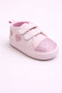 Baby Pink Hearts Shines Velcro Sneakers