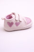 Baby Pink Hearts Shines Velcro Sneakers