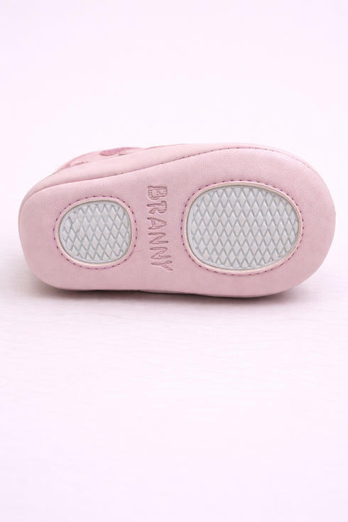 Baby Pink Hearts Shines Velcro Sneakers