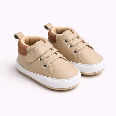 Beige Baby Sneaker with Velcro Strap