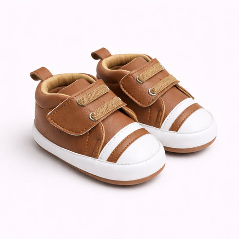 Brown & White Baby Sneakers