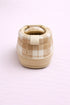 Beige Plaid Star Baby Sneakers