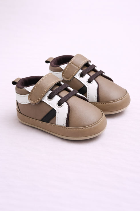 Taupe Strap Baby Sneakers