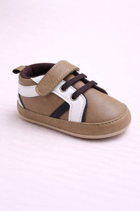 Taupe Strap Baby Sneakers