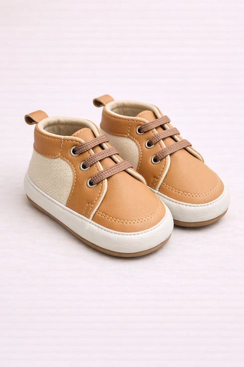 Tan & Cream Classic Baby Sneakers
