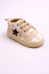 Beige Plaid Star Baby Sneakers