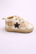 Beige Plaid Star Baby Sneakers