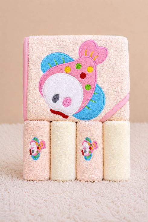 5-Pcs Butterfly Baby Hooded Towel Set