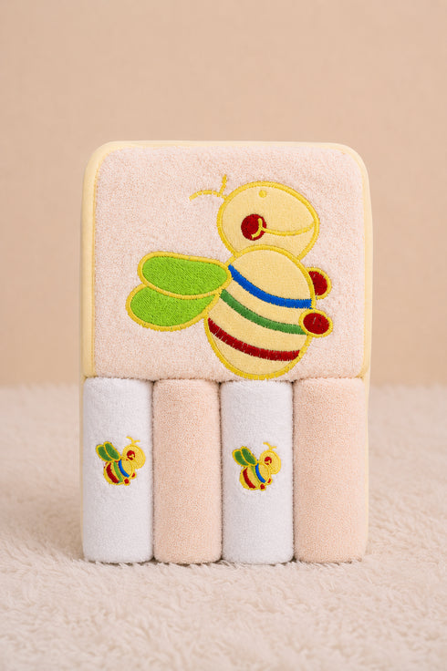 5-Pcs Honey Bee Baby Hooded Towel Set