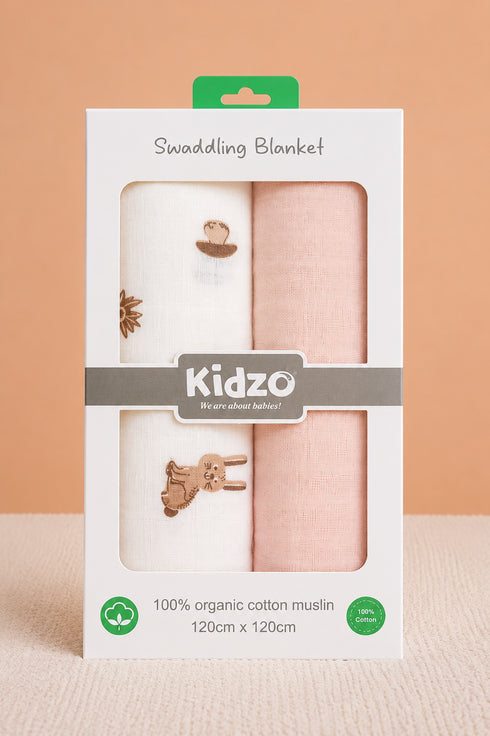 2-Pack Muslin Swaddle Blanket