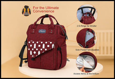 Chicco Baby Multifunction Travel Bag-Maroon