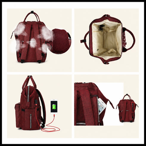 Chicco Baby Multifunction Travel Bag-Maroon