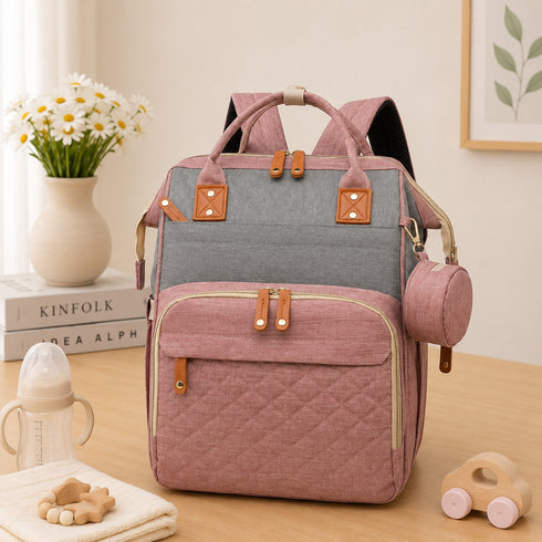 2-in-1 Diaper Backpack & Portable Crib