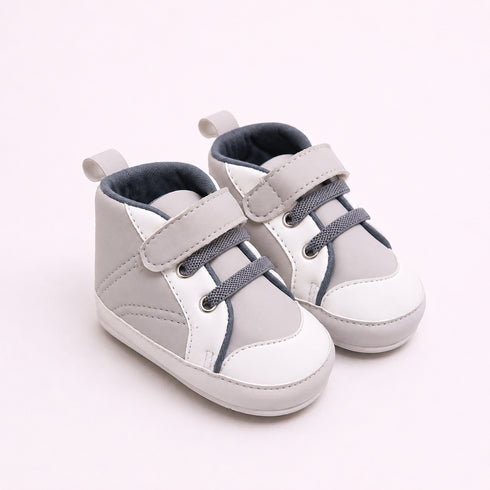 Baby Sneakers with Velcro Straps (Grey)