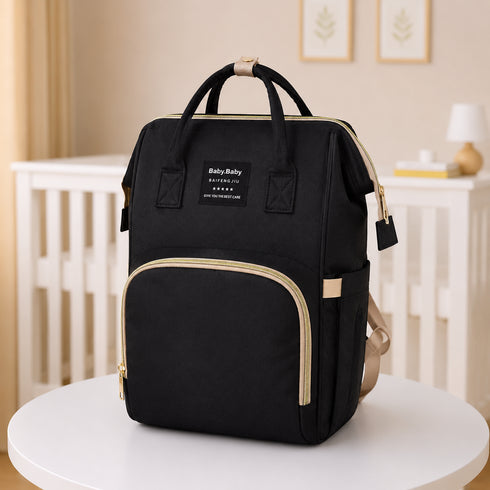 2-in-1 Diaper Backpack & Portable Crib (Black)