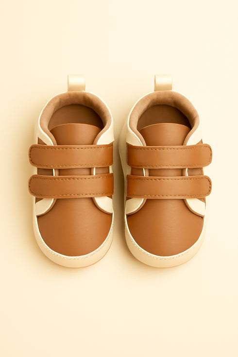 Baby Sneakers with Velcro Straps (Brown)