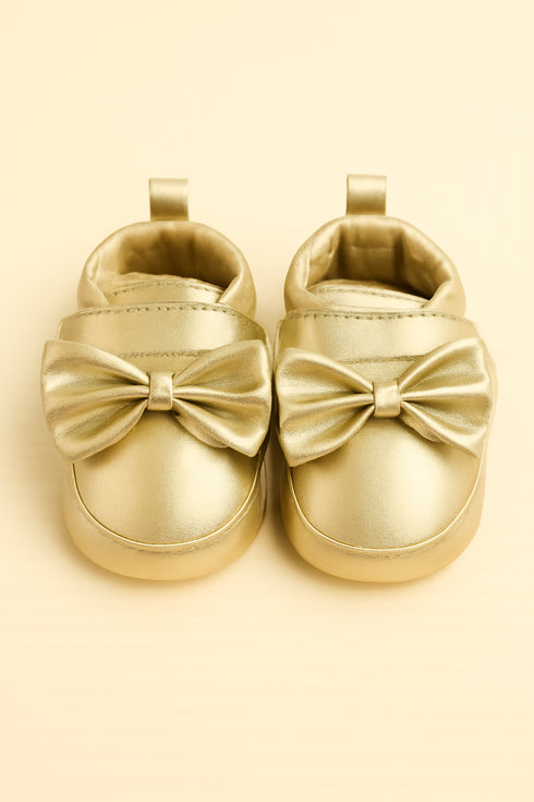 Golden Baby Bow Shoes
