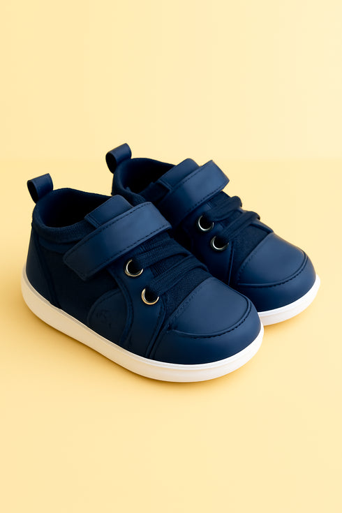 Navy Blue Sneakers with Velcro Strap