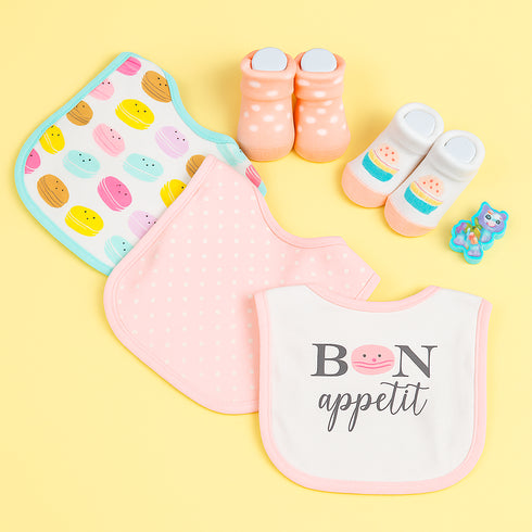 5 Pcs Baby Bibs & Booties Gift Set