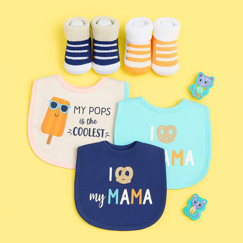 5 Pcs Baby Bibs & Booties Gift Set