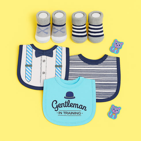 5 Pcs Baby Bibs & Booties Gift Set
