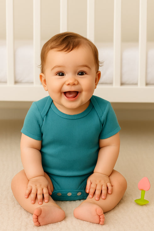Turquoise Ribbed Bodysuit