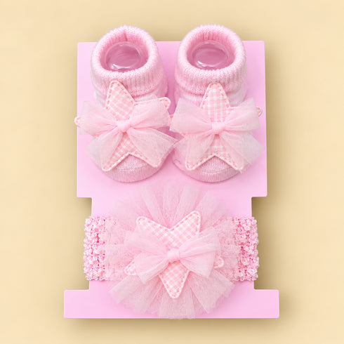2-Pcs Baby Headband & Sock Gift Set