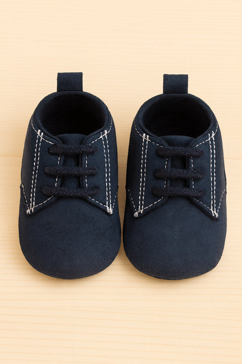 Classic Navy Lace-Up Baby Shoe (Imported)