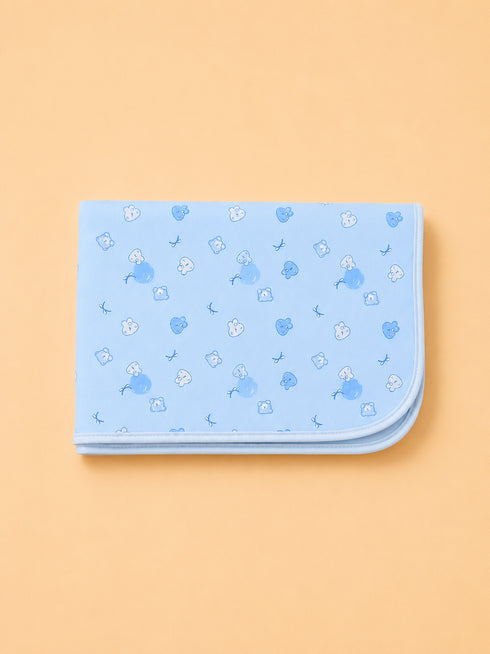 Blue Teddy Dreams Waterproof Baby Changing Sheet (49 × 69 cm)