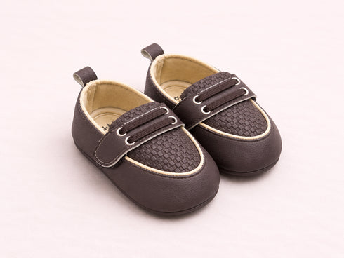 Chocolate Brown Luxe Dot Slip-Ons Sneakers