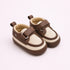Dark Brown Woven Texture Sneakers with Velcro Straps