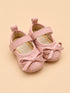 Blush Pink Bow Baby Ballerinas