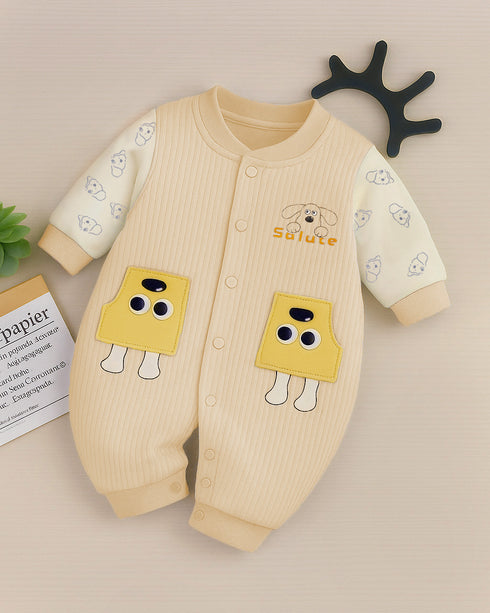 Dog Flannel Fleece Sleepsuit (Yellow)