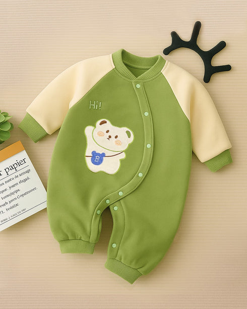 Coral Fleece Padded Sleepsuit(Green)
