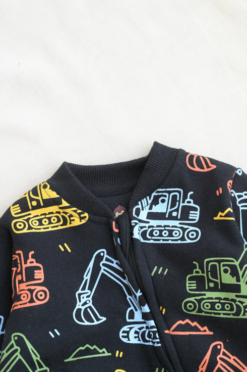 Little Builder Dreams Printed Fleece Footed Sleepsuit