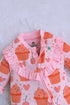 Cupcake Printed Frilled Zipper Interlock Footed Sleepsuit