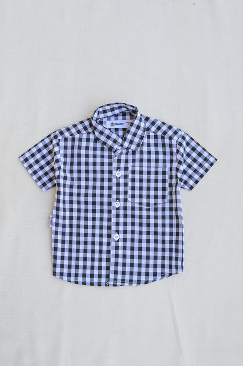Mono Gingham Button-Down Shirt