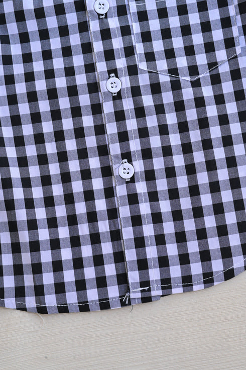 Mono Gingham Button-Down Shirt