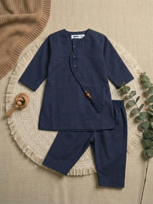 Navy Yemeni Thobe Set