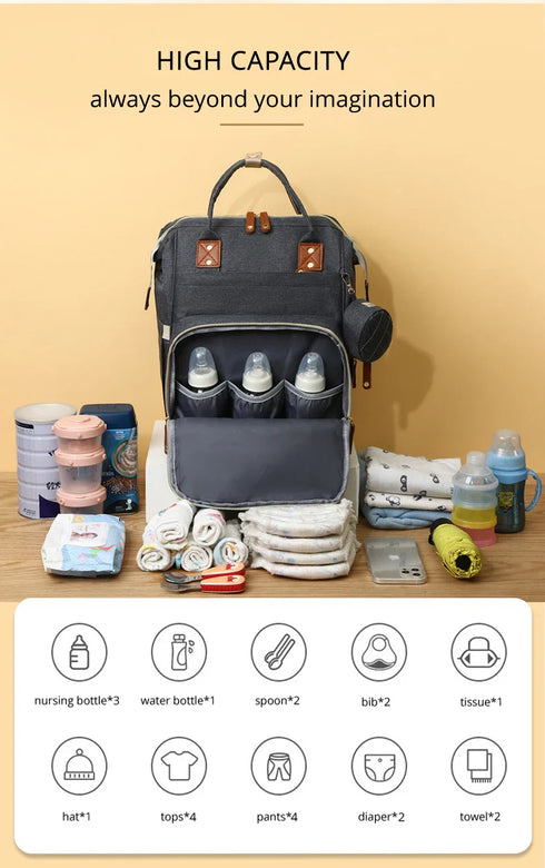 USB Waterproof Maternity Diaper Backpack