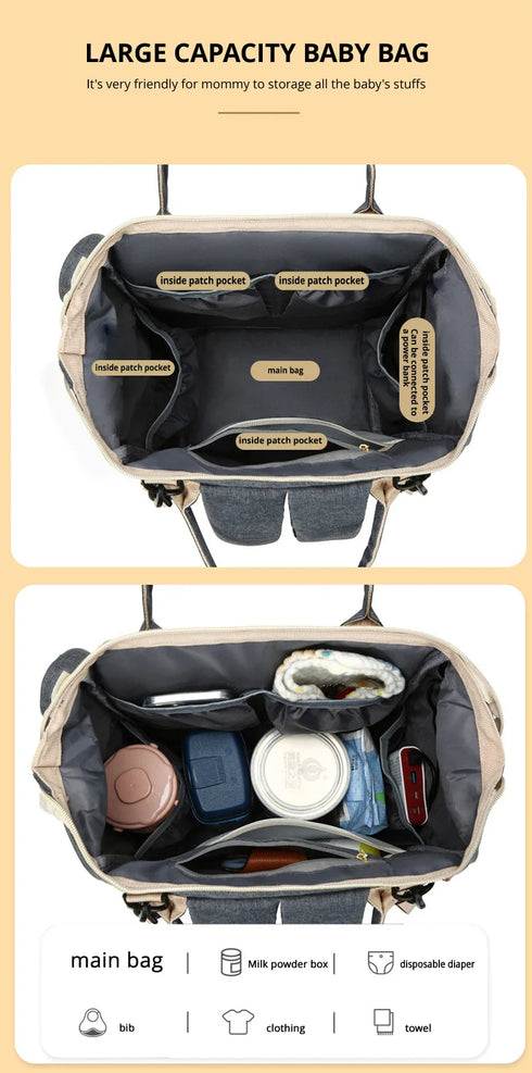 USB Waterproof Maternity Diaper Backpack