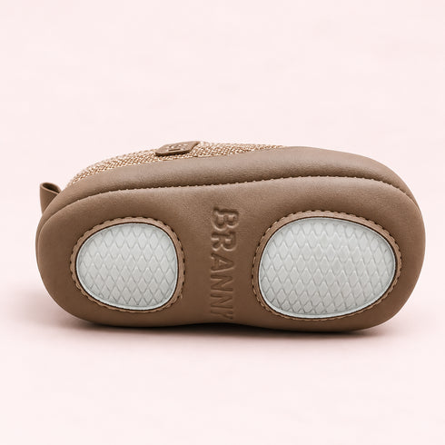 Sand & Brown Toddler Velcro Baby Sneakers