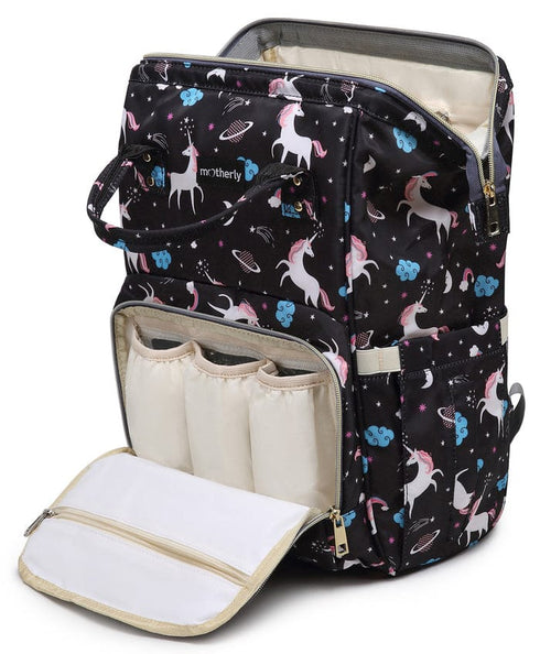 Baby Diaper Bag (Waterproof) Unicorn Black - Sunshine